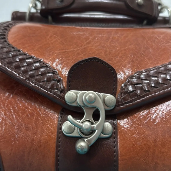 Vintage Brown Leather Camera/Doctor Bag Crossbody #Steampunk - Picture 8 of 15